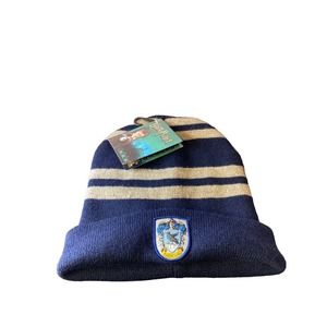 Harry‎ Potter Men's Blue Striped Raven claw House Fits Most Beanie Hat One Size